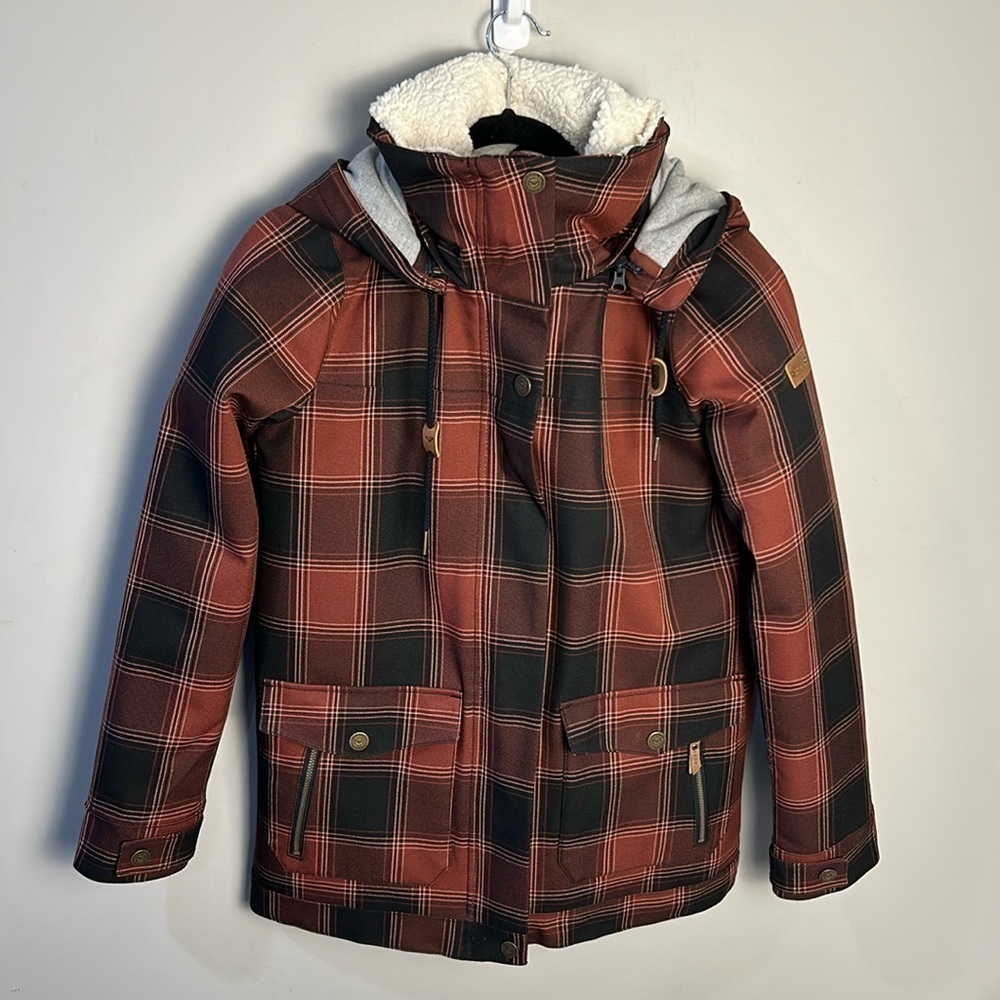 Roxy Plaid Buffalo Check Ski Snowboard Snow Jacket Coat Women's Size XS